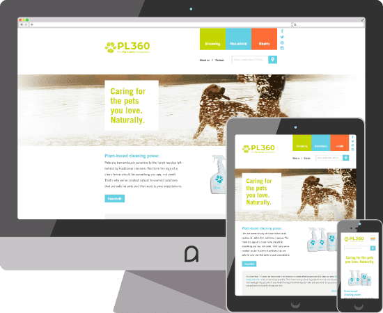 PL360 Website on computer, tablet, and phone.